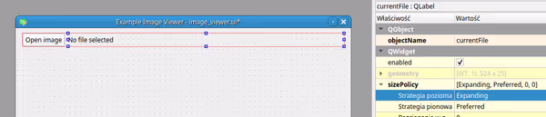 Same with the button and label. I don't the button to get wider so I tell the label to expand