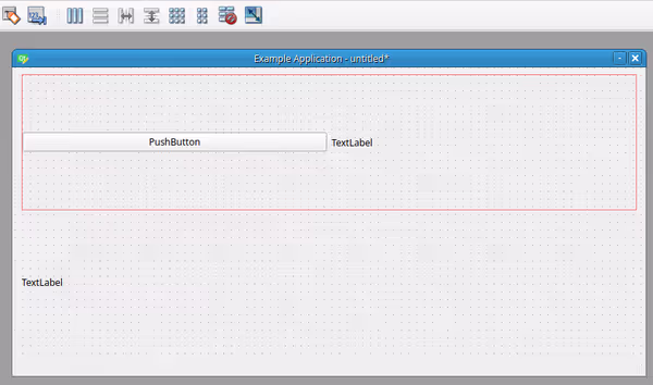 Then I set a horizontal layout for the window using top bar option