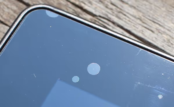 Air bubbles under protective sticker