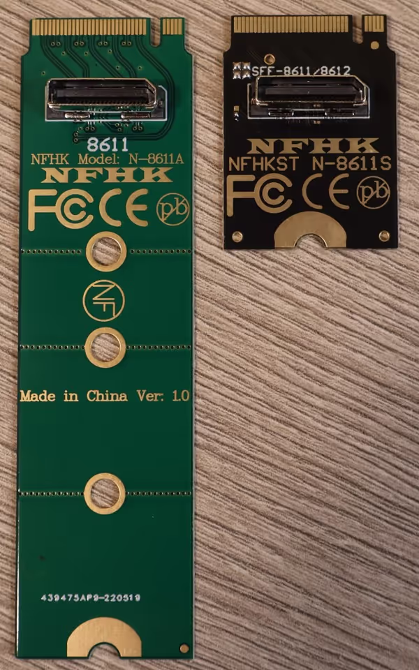 M.2 adapters can be used for laptops without external OCuLink connector