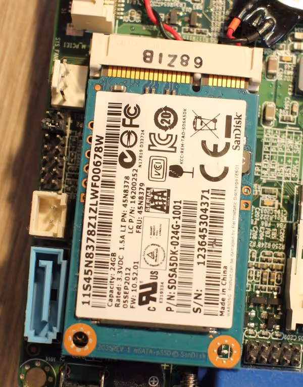 Older laptops may have a mSATA slot