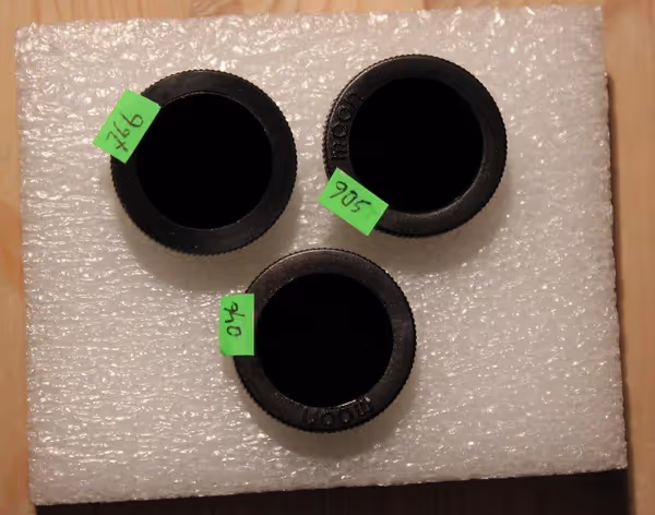 EO bandpass filters mounted in SW plastic cells