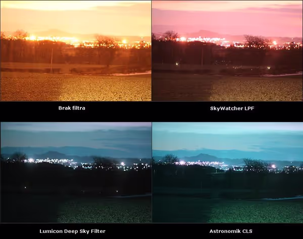 Light pollution cut-out comparison