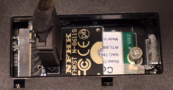 OCuLink adapter connected to the M2 slot