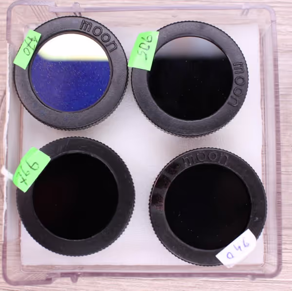 Petrographic Moon filters in plastic filter cells