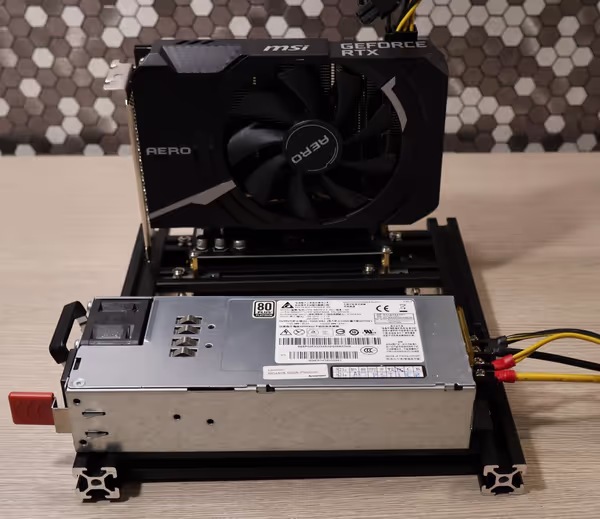 For OCuLink mounting standoffs can be adjusted but the power supply would need 6-pin to female SATA for the SATA powered OCuLink board