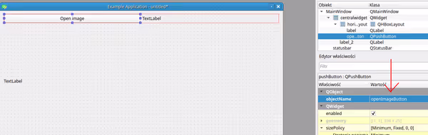 What's also important is to edit the objectName of each widget you intend to use. Names like label, label_2, label_3 etc aren't very clear what they are so I named each widget appropriately to their intent/function
