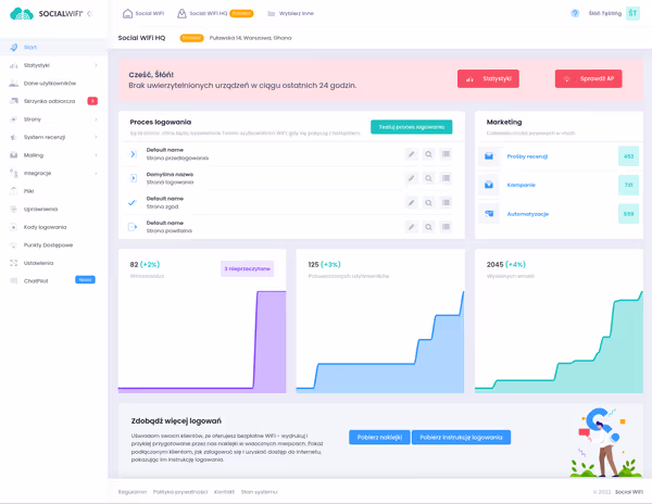 Social WiFi dashboard made with Ember.js