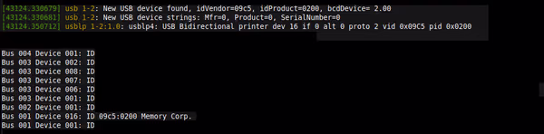 dmesg and lsusb will list USB device IDs needed to use it under Linux