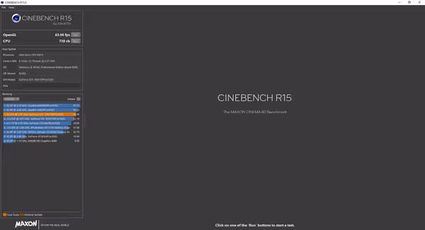 Cinebench R15 - one CPU