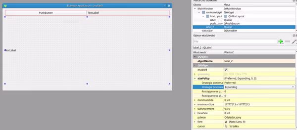 I want the image label to expand vertically so I change it sizePolicy to match the desired effect