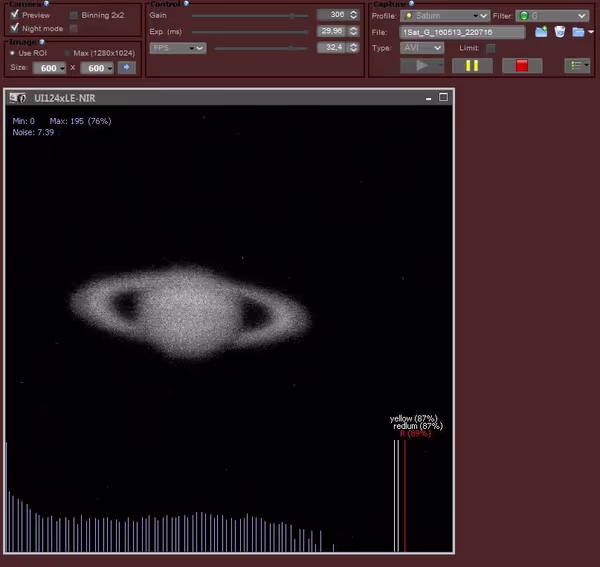 Saturn with hot pixel correction