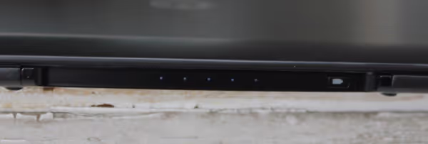 Battery status can be checked on the 5 led scale after pressing the check button