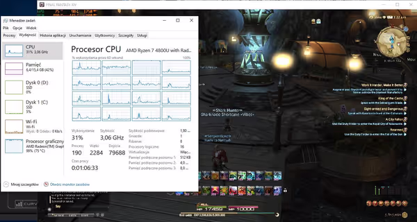 Gridania CPU usage