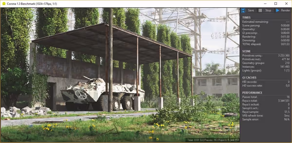 Corona rendering engine benchmark