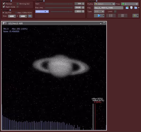 Saturn without hot pixel correction