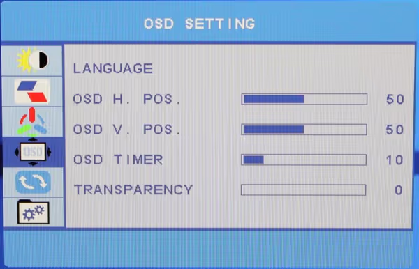 Monitor settings