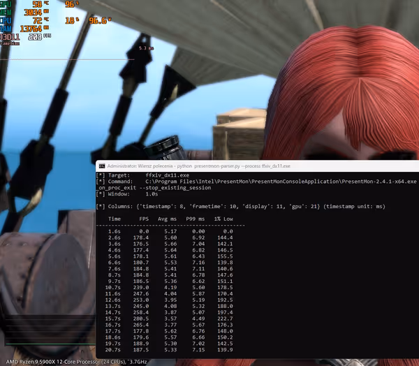Running PresentMon wrapped with Python