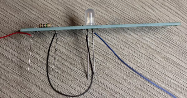 Components soldered to universal PCB can be connected with wrapping wire