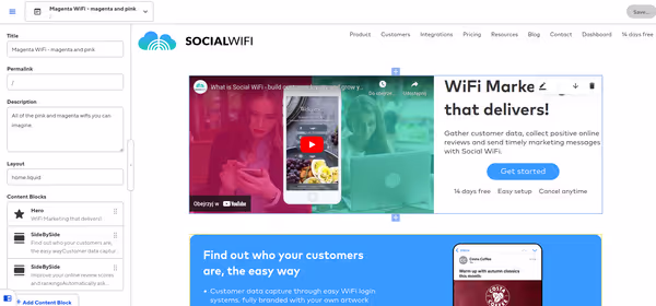 All the content of the components can be edited visually