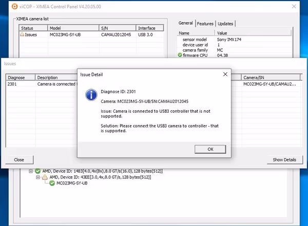 As of now for AMD only Threadripper USB controllers were validated but the camera works on B550 motherboard with Ryzen 5900X
