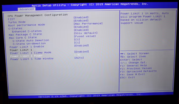 We have access to standard BIOS settings