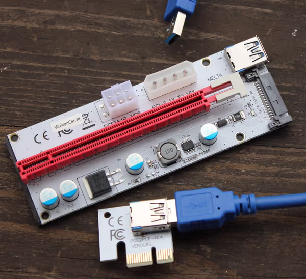 One x1 to x16 mining PCB adapters