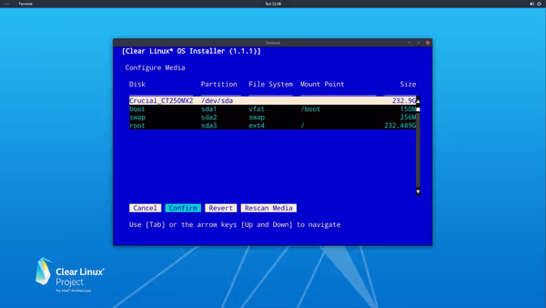 Clear Linux Installer