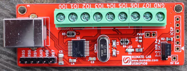 8 pin USB GPIO Board with terminal block connector