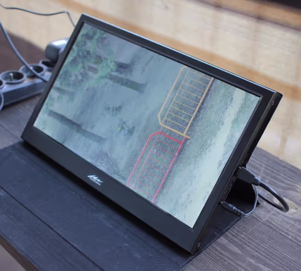 Camera connected to a portable 1440p display