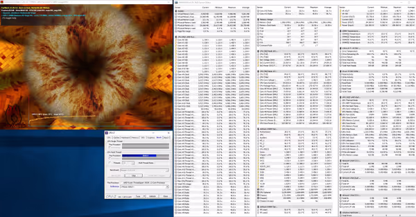 HWinfo - Furmark + CPU-Z stress test