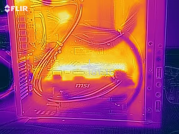 GTX 1070 just after opening the case during stress test