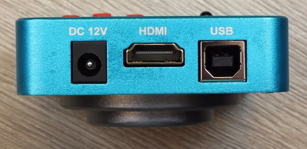 Connectors on top of the camera