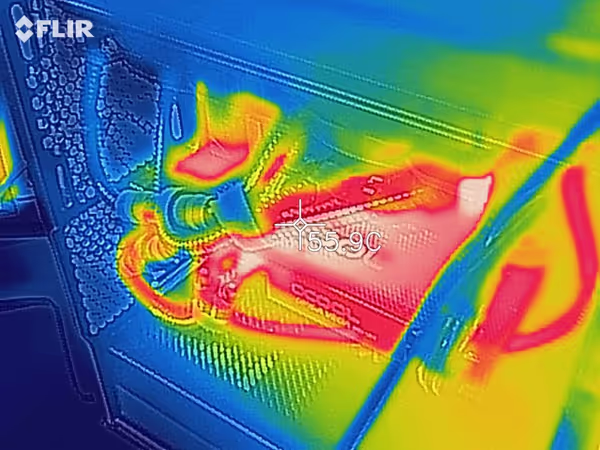 hermal image of the GPU during stress test