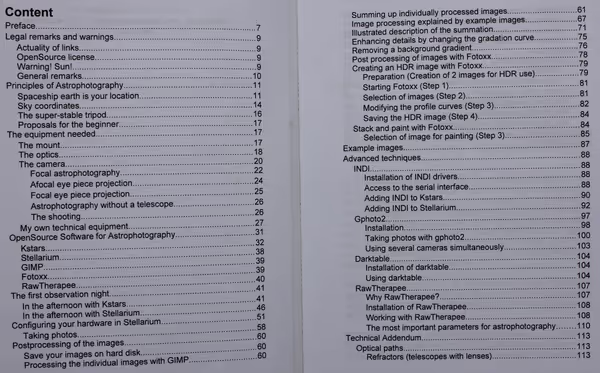OpenSource Astrophotography Table of Contents