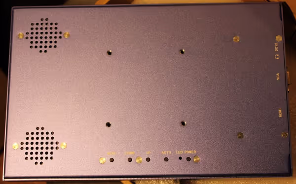 Control buttons and speaker holes