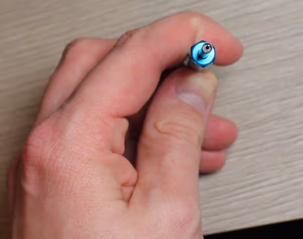 Two tunnels inside the longer end of the pencil