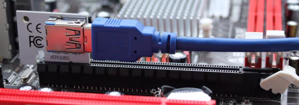 The x1 part is held in the motherboard PCIe slot but the USB cable is bit short and kind of stiff so routing may not be so easy