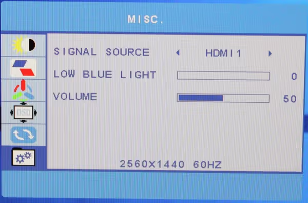 Monitor settings